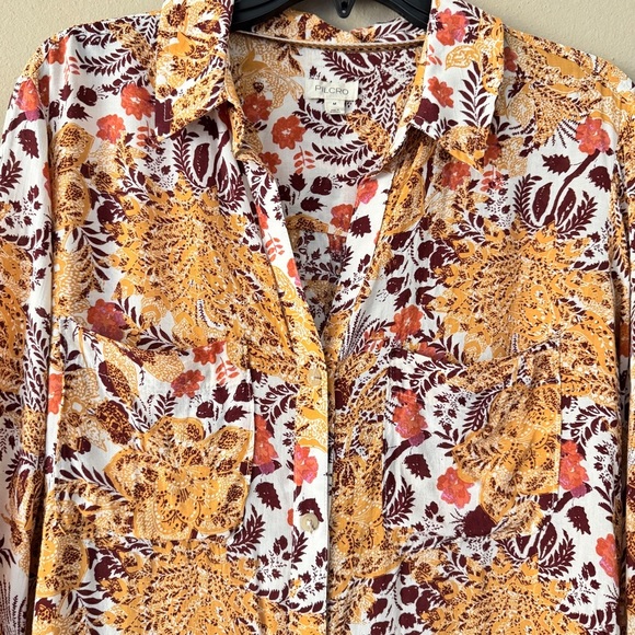 Anthropologie Pilcro Floral Print Button-Up Shirt Size M - Picture 3 of 12